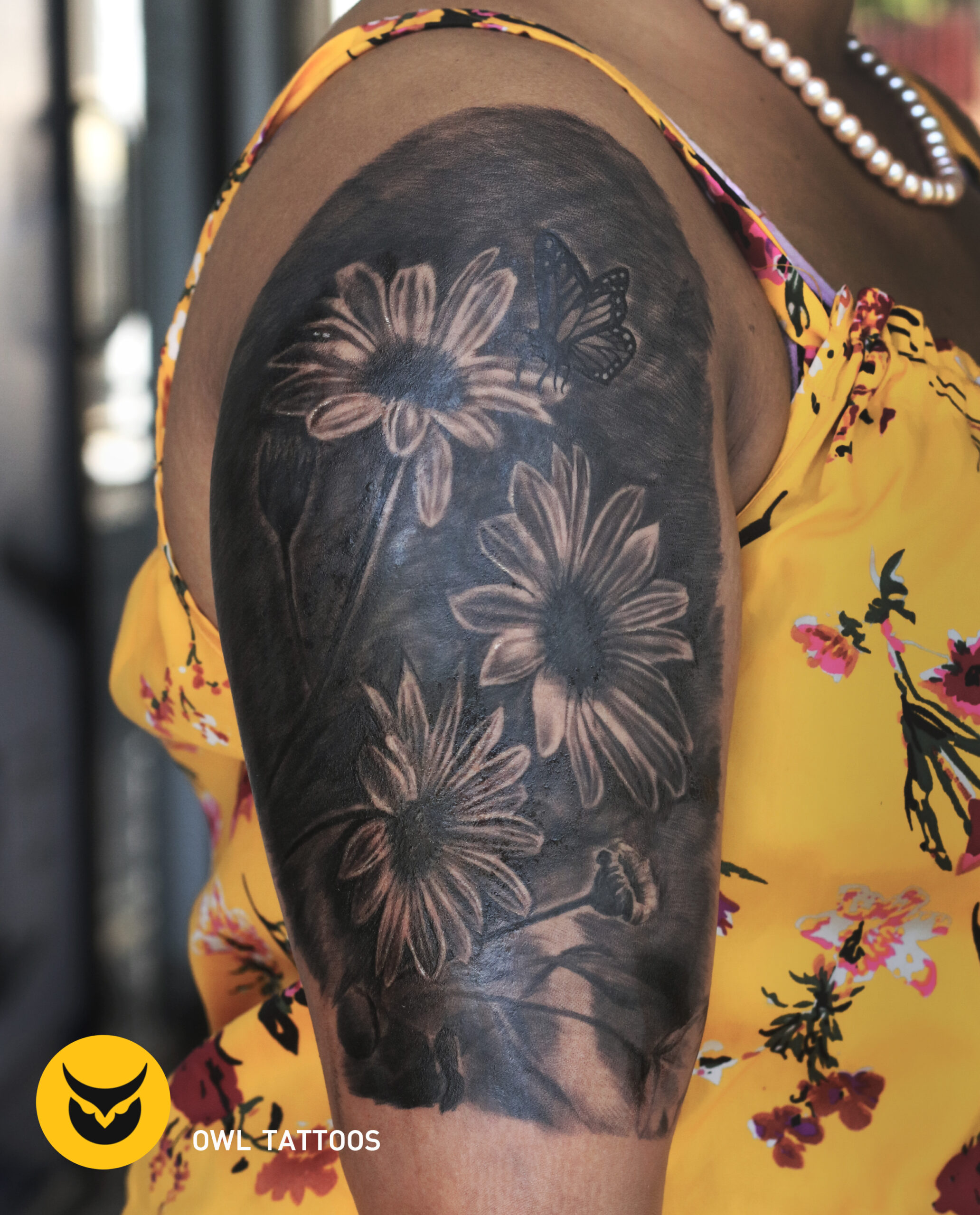 flower realism tattoo